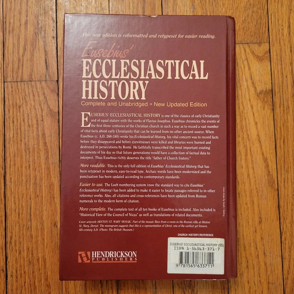 Eusebius Ecclesiastical‎ History Translated by C. F. Cruse Book Pastor Guide